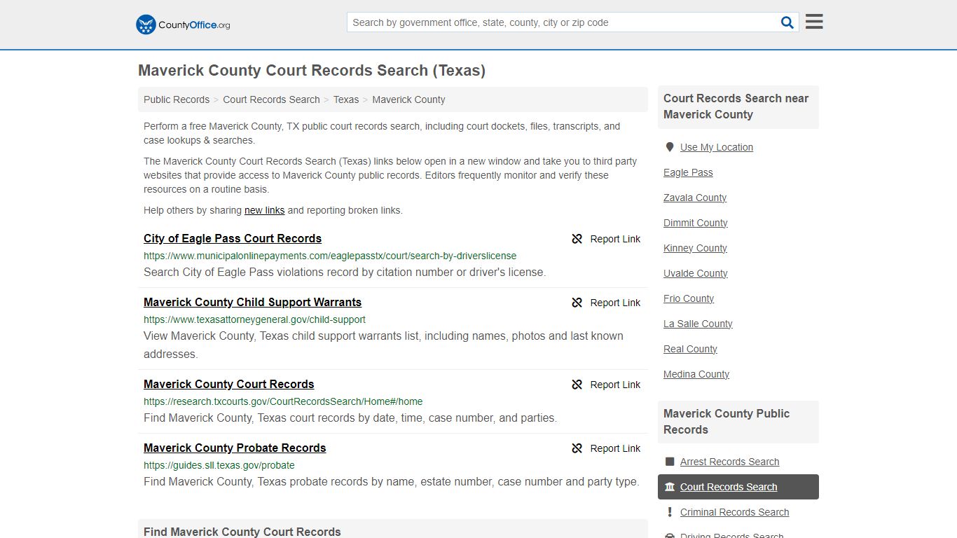 Maverick County Court Records Search (Texas) - County Office