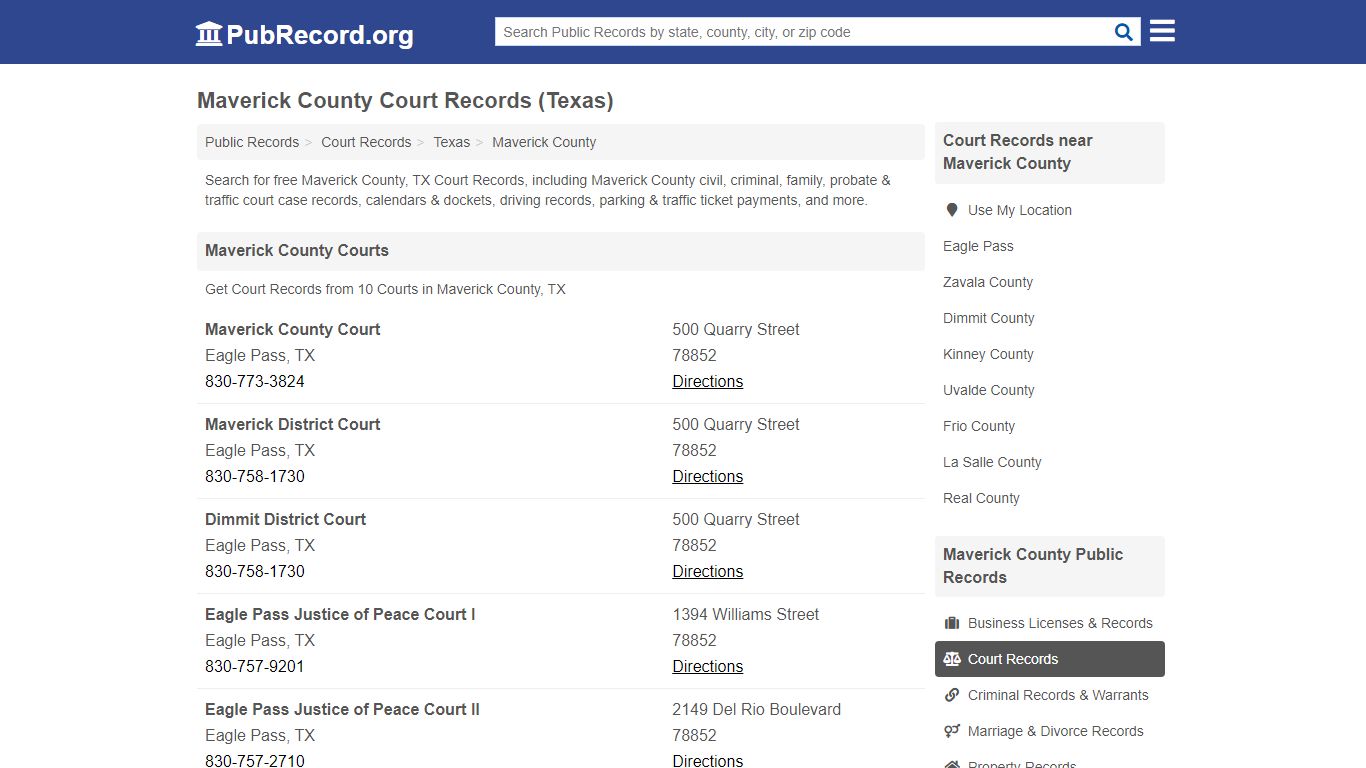 Free Maverick County Court Records (Texas Court Records) - PubRecord.org